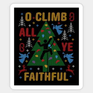 Funny Rock Climbing Ugly Christmas Sweater Party Funny Rock Climbing Sticker